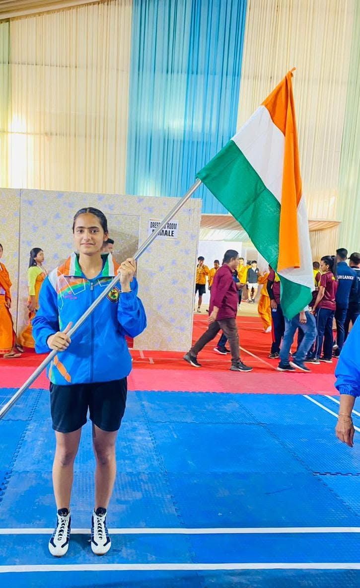 Students participating in sports event