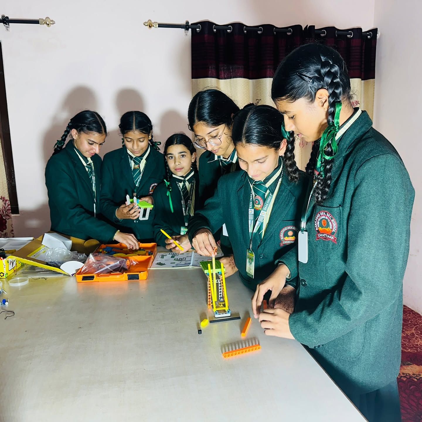 Students testing motorized car project